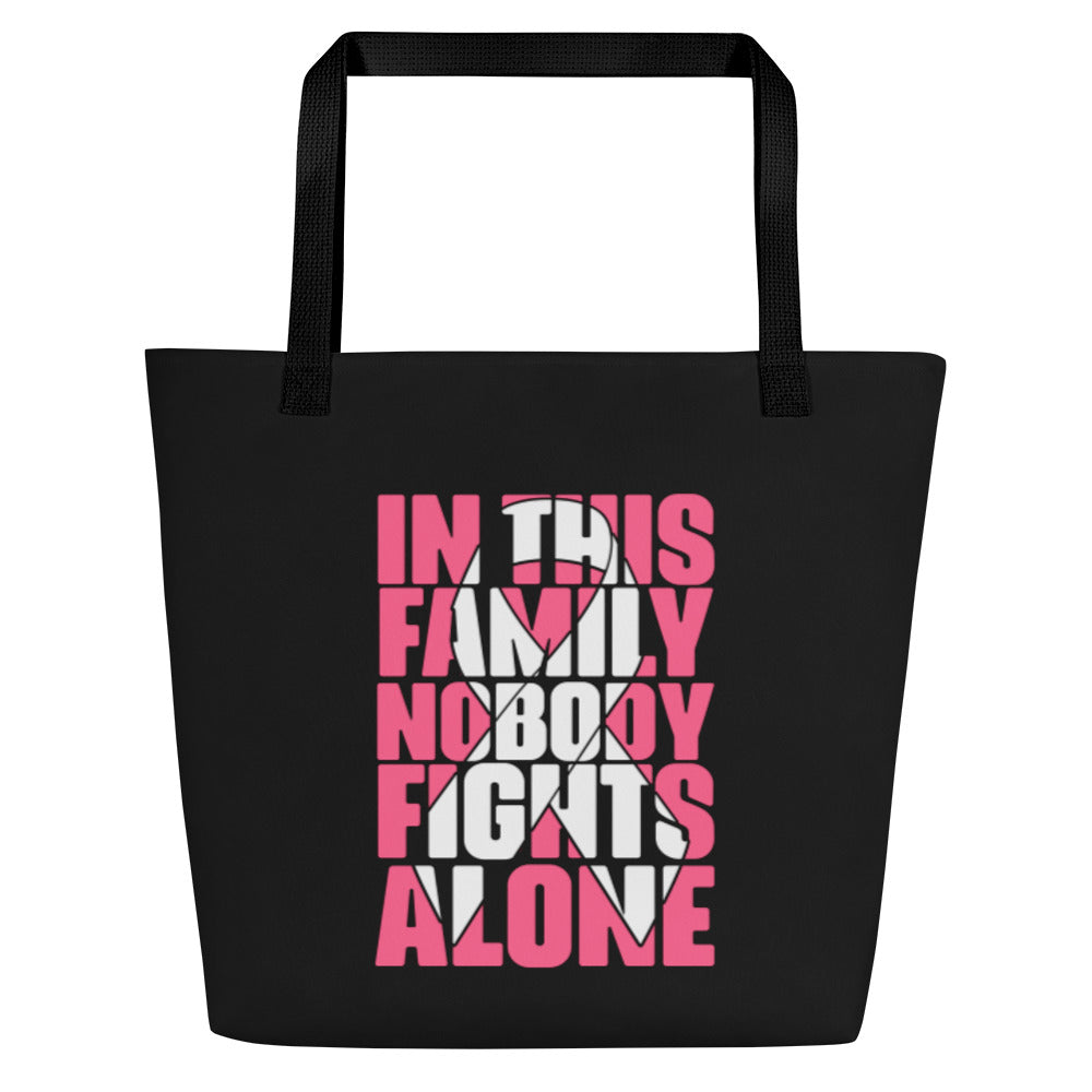 In This Family Nobody Fights Alone All-Over Print Large Tote Bag