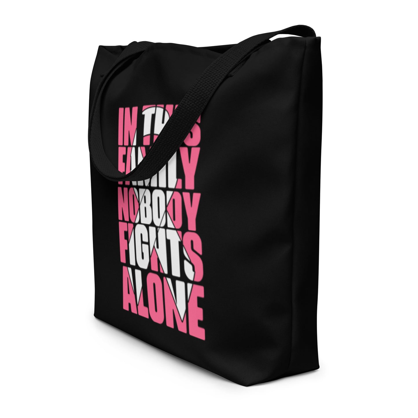 In This Family Nobody Fights Alone All-Over Print Large Tote Bag