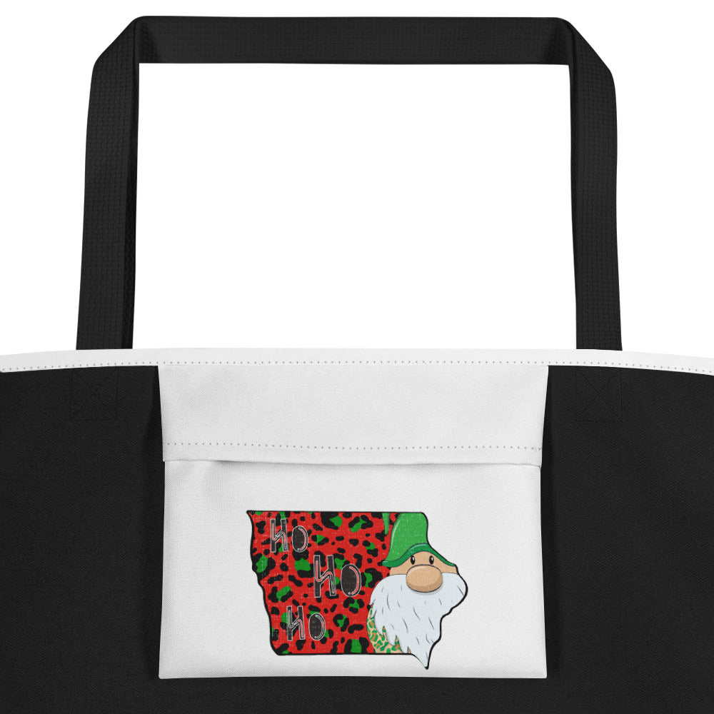 Iowa Christmas Elf Ho Ho Ho All-Over Print Large Tote Bag