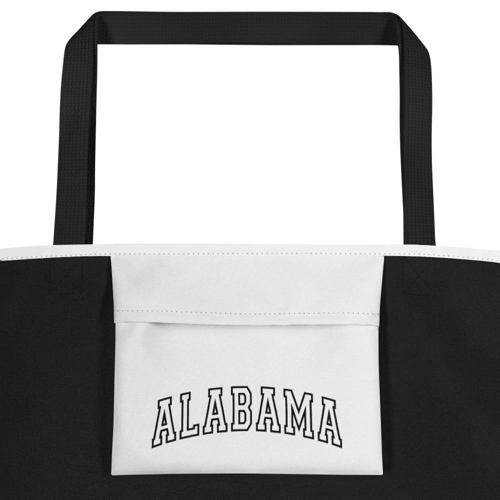 Alabama Varsity Letters All-Over Print Large Tote Bag