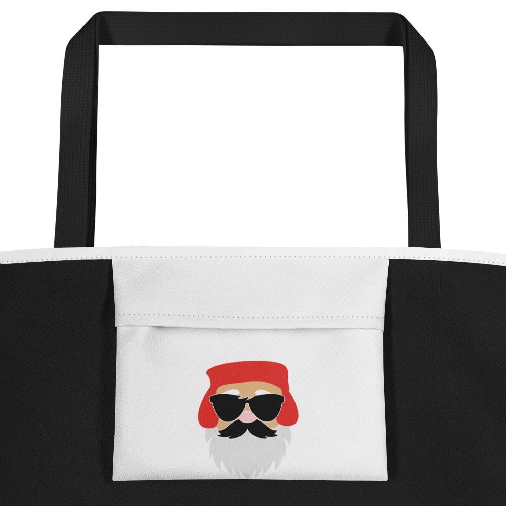 Santa Claus Sunglasses All-Over Print Large Tote Bag