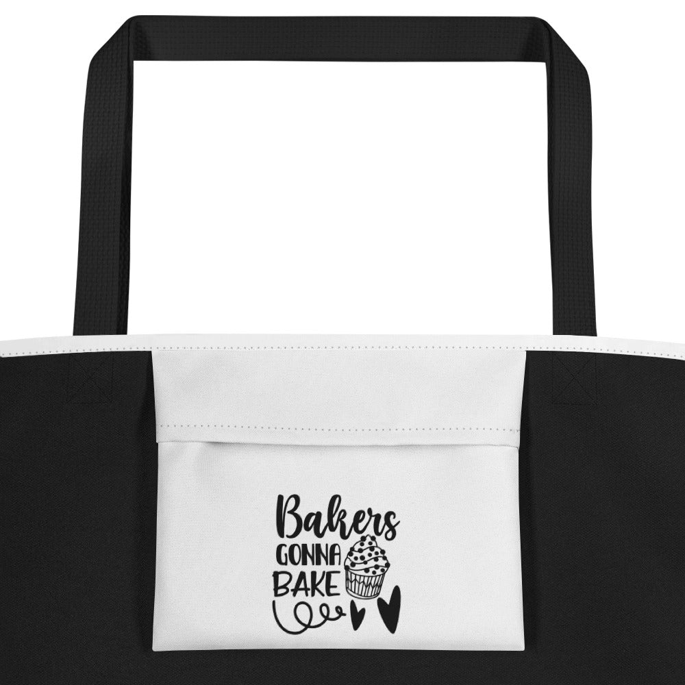 Bakers Gonna Bake All-Over Print Large Tote Bag