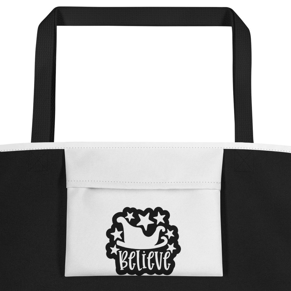 Believe All-Over Print Large Tote Bag