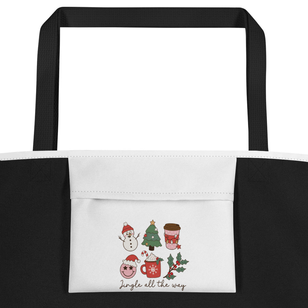 Jingle All the Way All-Over Print Large Tote Bag