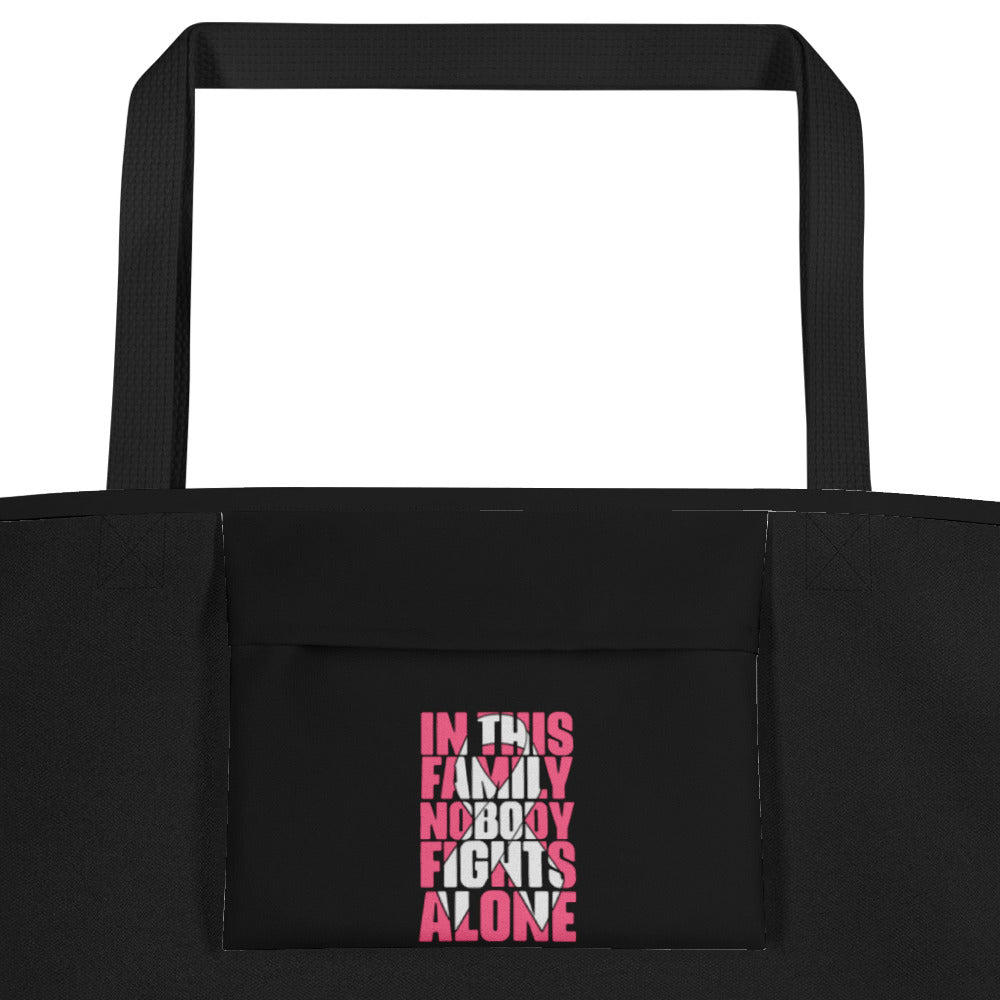 In This Family Nobody Fights Alone All-Over Print Large Tote Bag