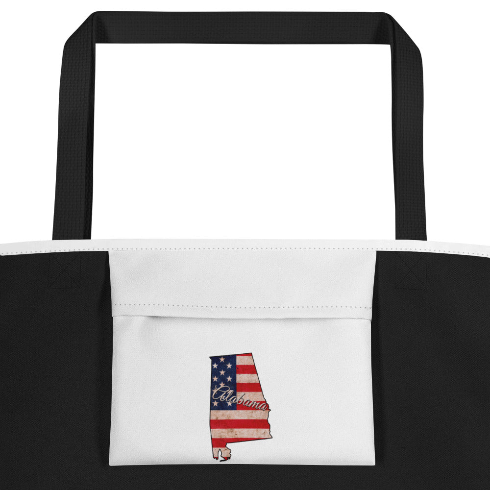 Alabama US Flag Large Tote Bag