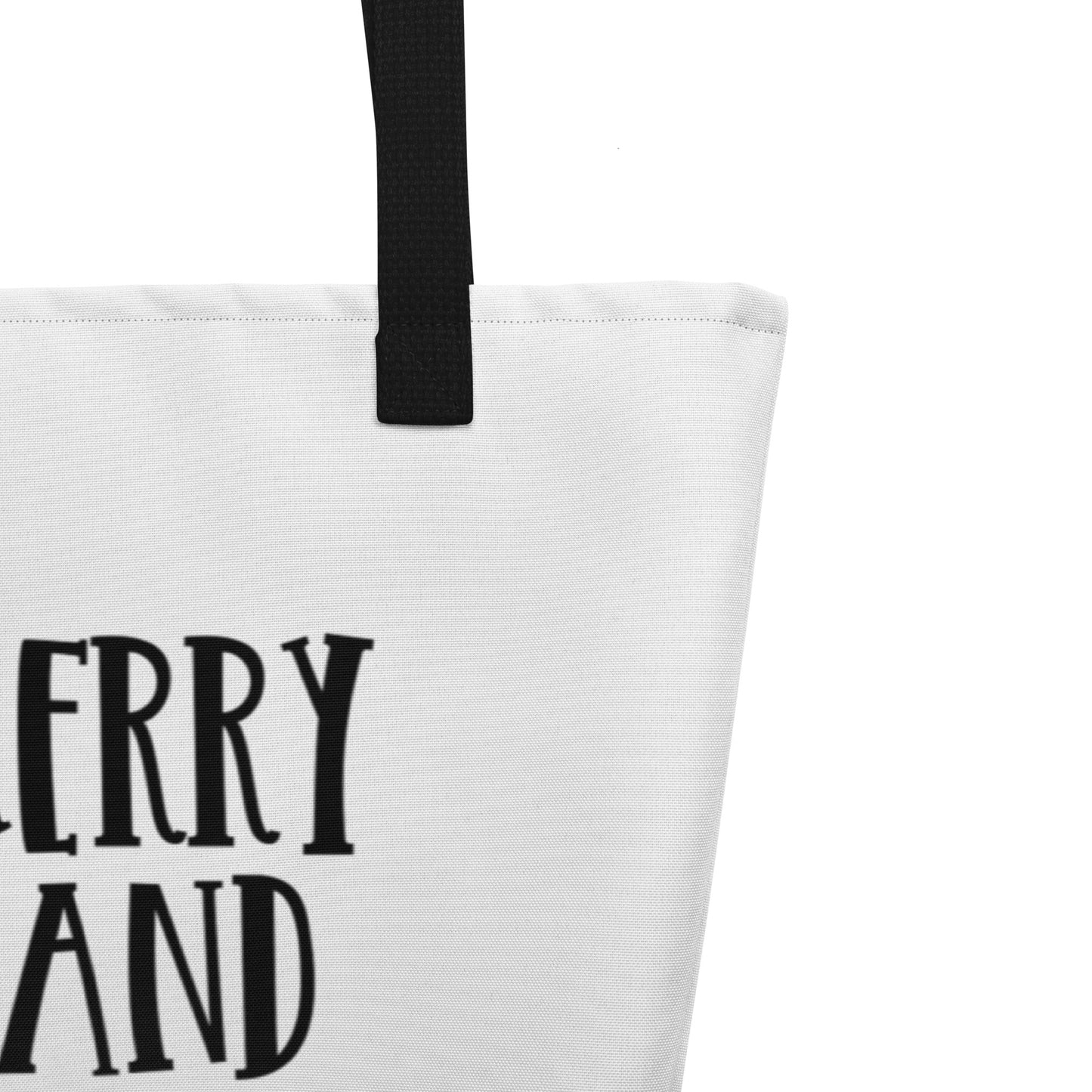 Merry and Bright All-Over Print Large Tote Bag