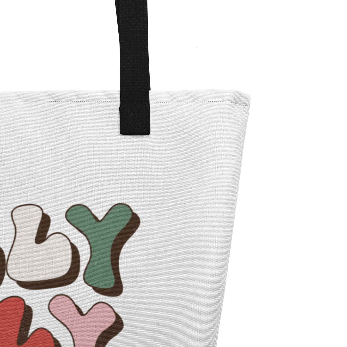 Holly Jolly Vibes All-Over Print Large Tote Bag