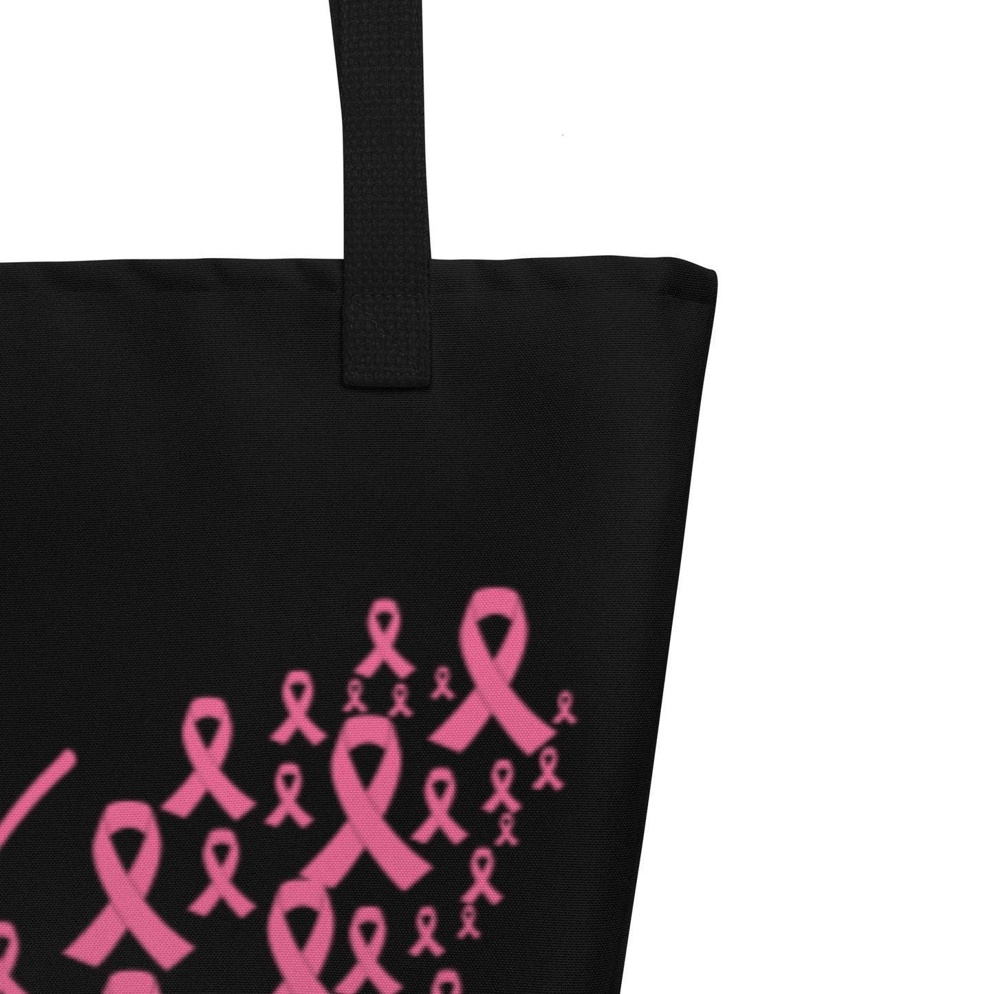 Breast Cancer Butterfly All-Over Print Large Tote Bag