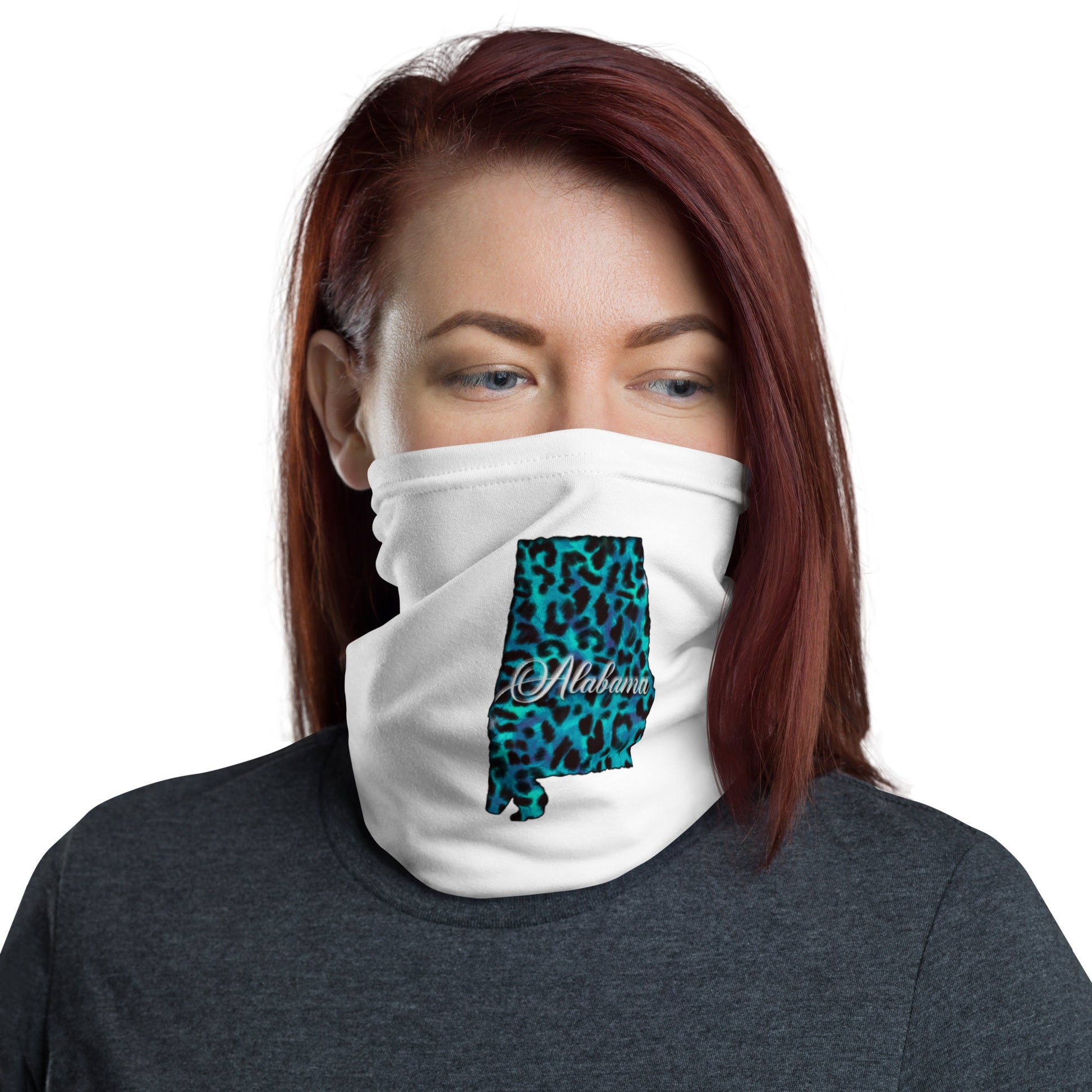 Alabama Blue Leopard Neck Gaiter