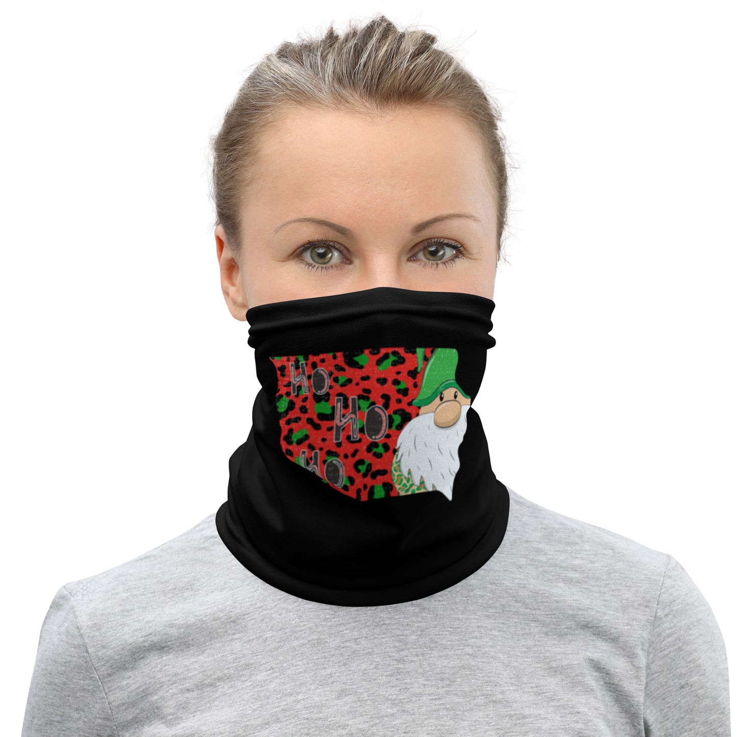 Iowa Christmas Elf Ho Ho Ho Neck Gaiter