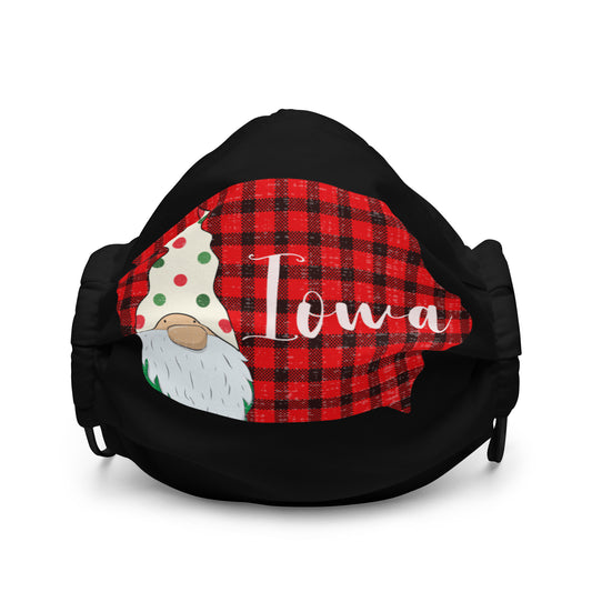 Iowa Plaid Gnome Premium face mask