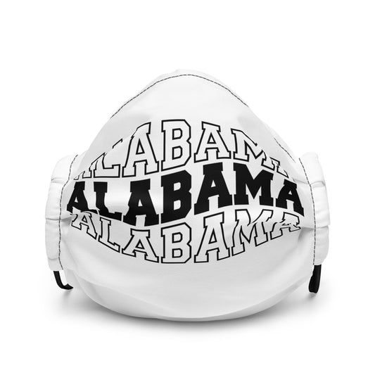 Alabama Wavy Letters Premium face mask