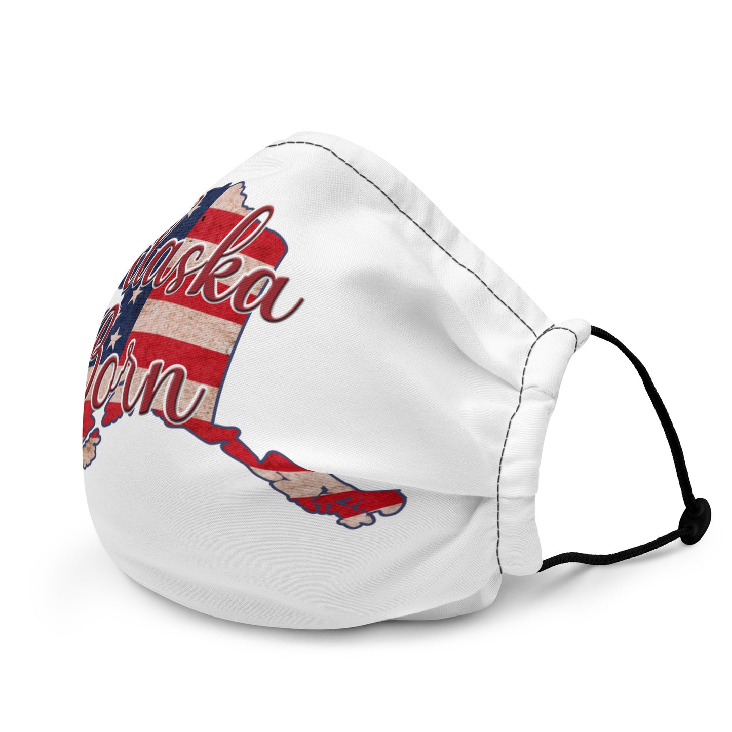 Alaska Born US Flag Premium Face Mask