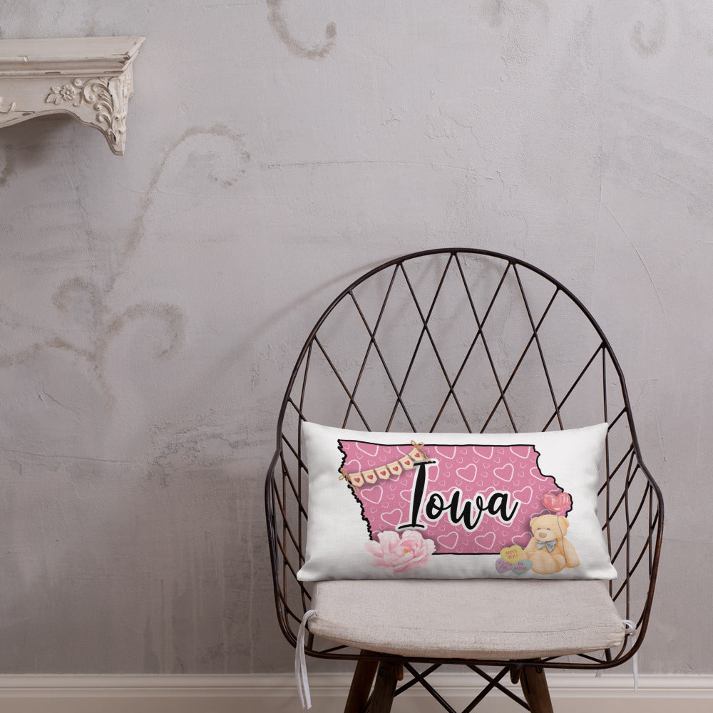 Iowa Valentine Throw Pillow