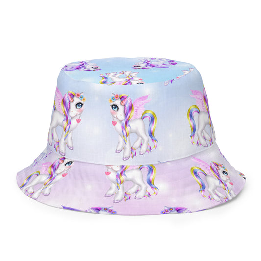 Unicorn Pink Purple Reversible Bucket Hat