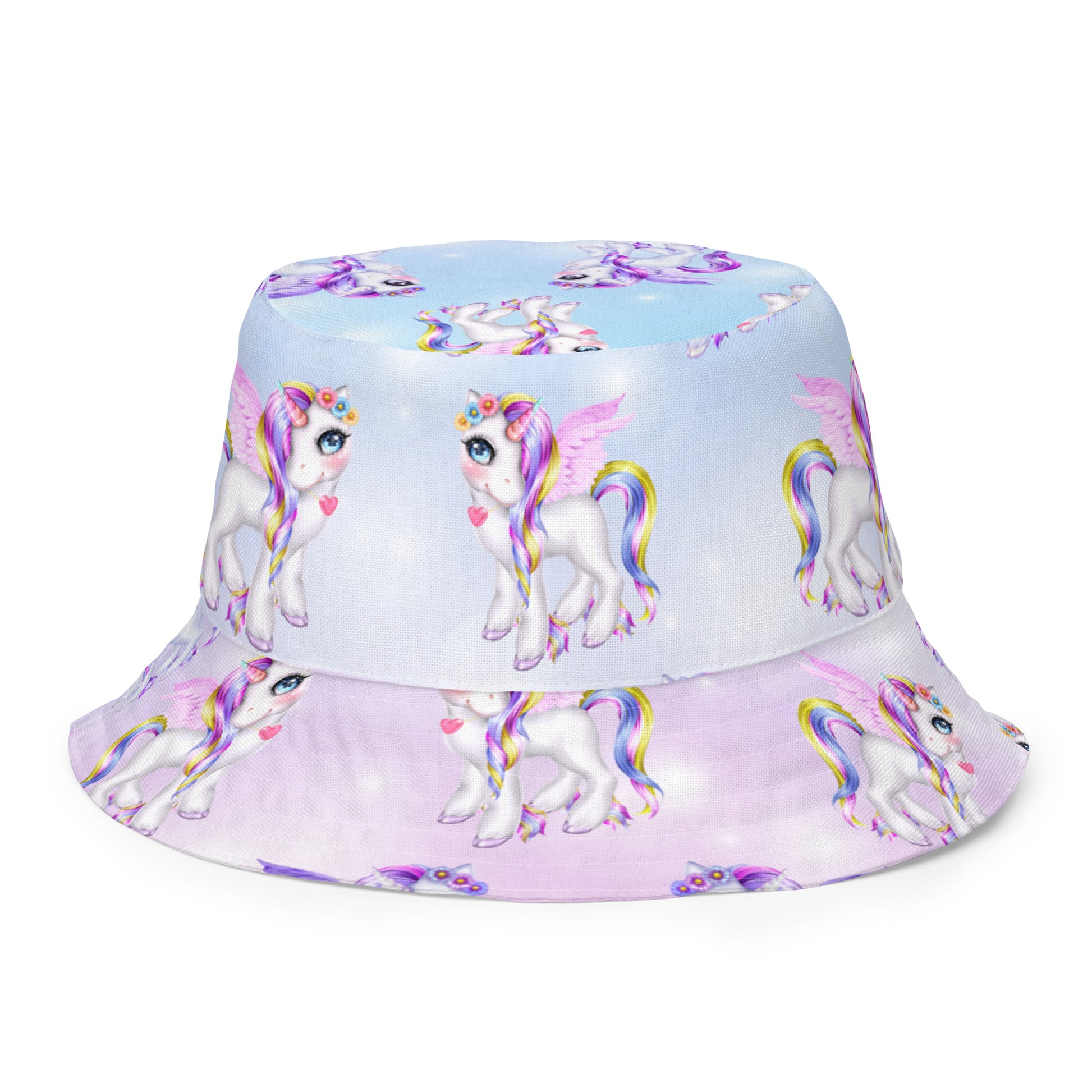 Unicorn Pink Purple Reversible Bucket Hat