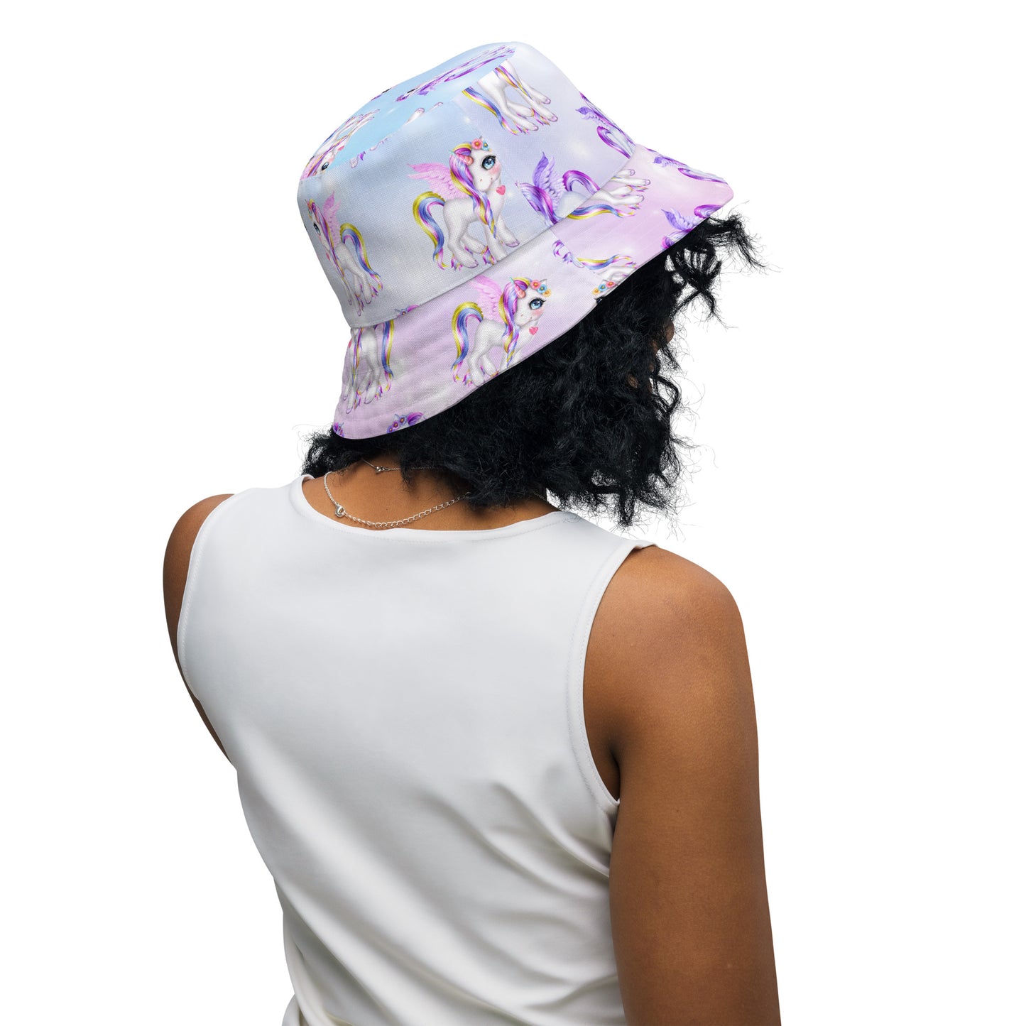 Unicorn Pink Purple Reversible Bucket Hat