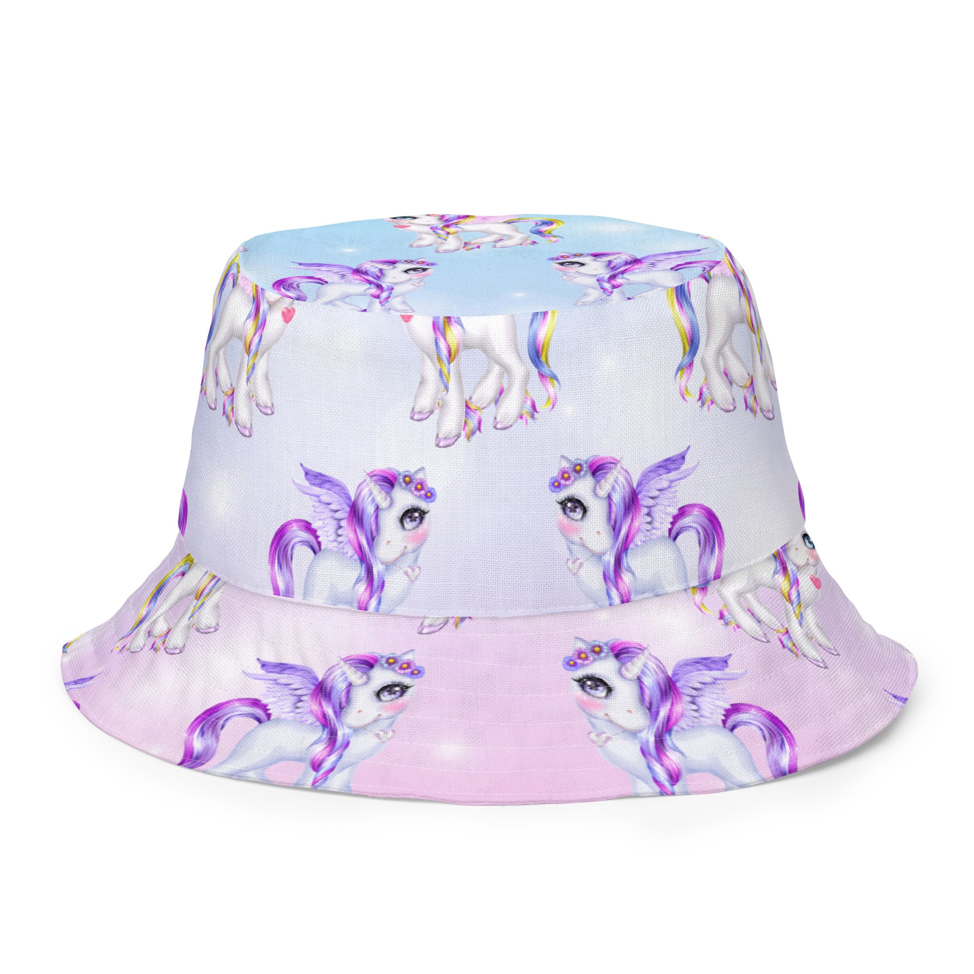 Unicorn Pink Purple Reversible Bucket Hat