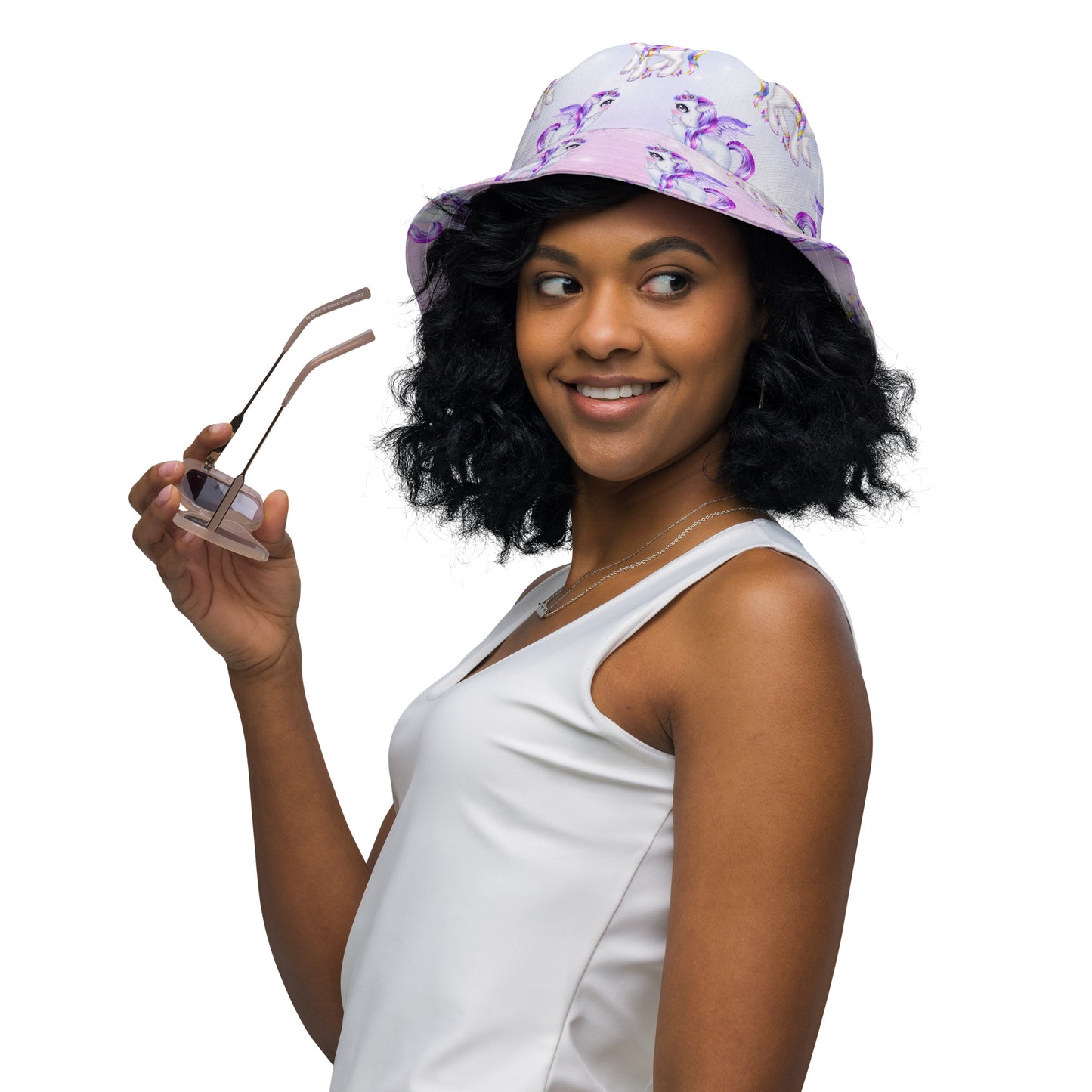 Unicorn Pink Purple Reversible Bucket Hat