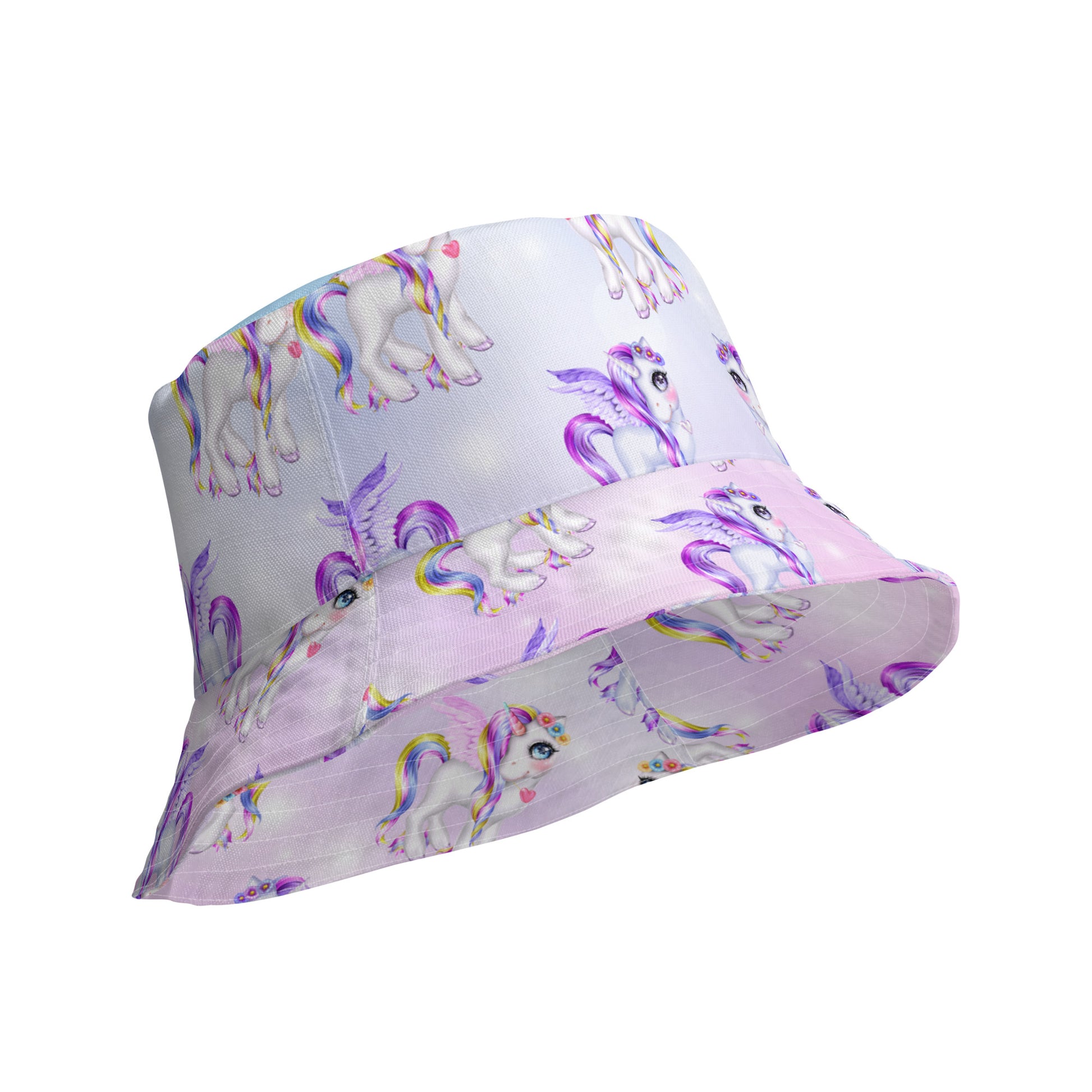 Unicorn Pink Purple Reversible Bucket Hat