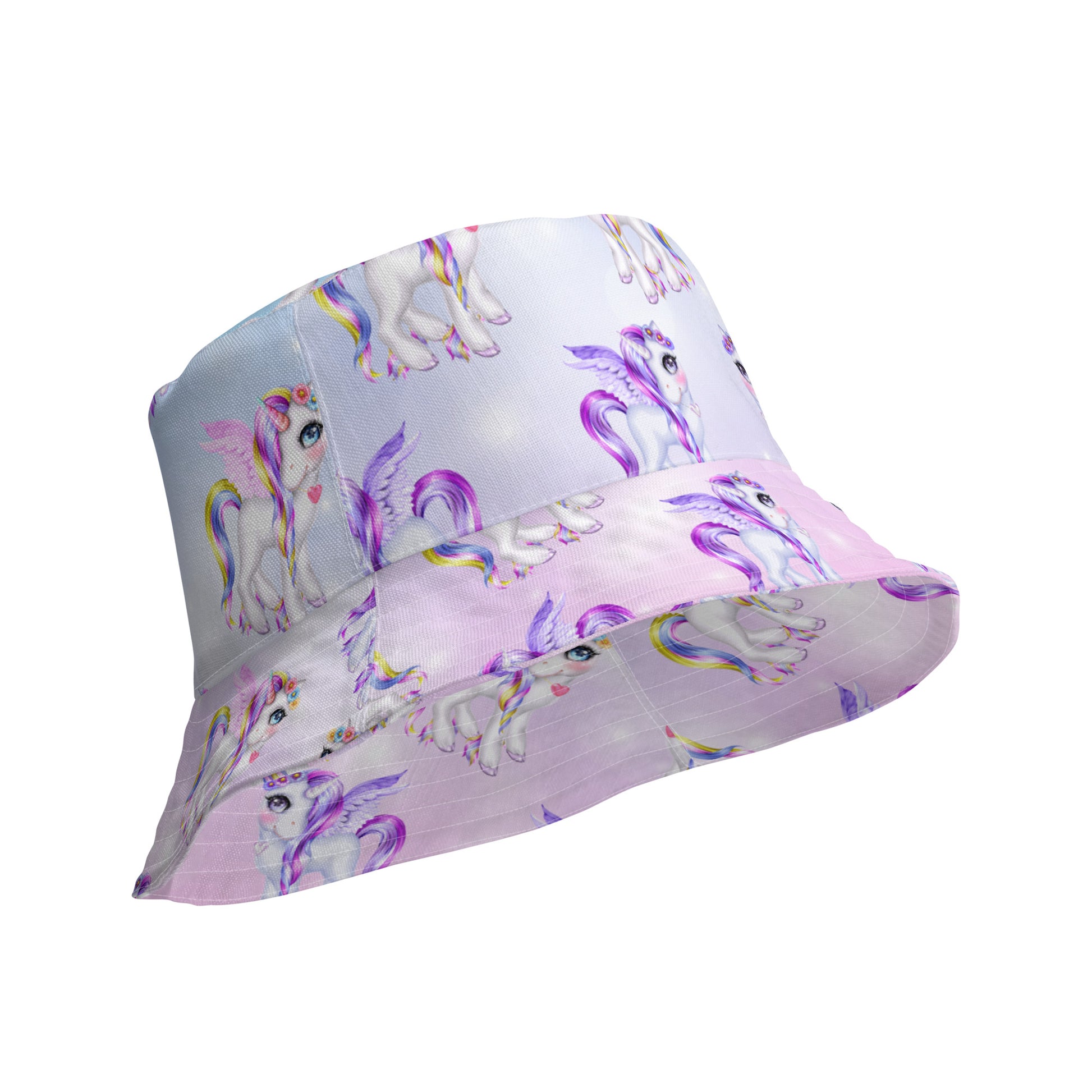 Unicorn Pink Purple Reversible Bucket Hat