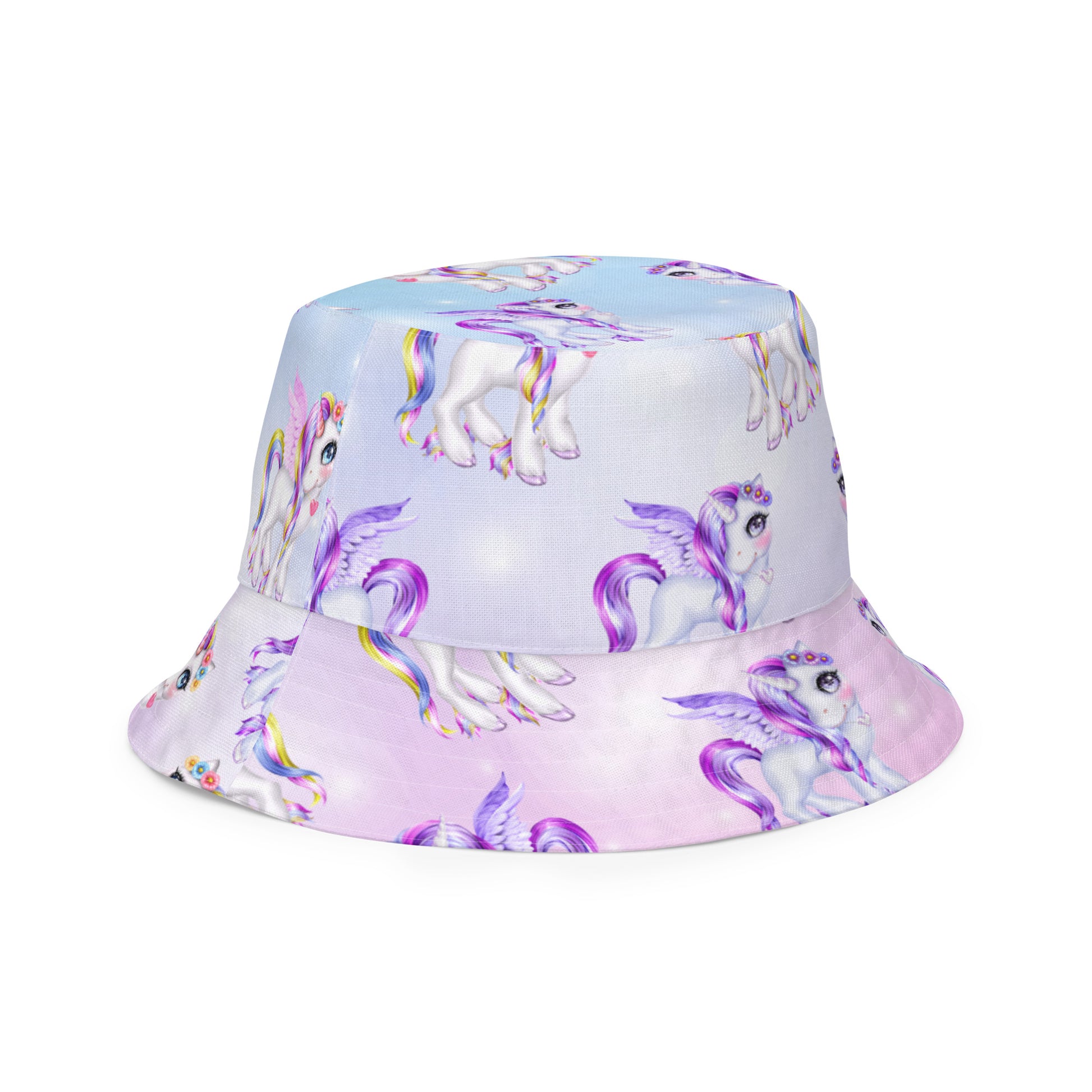 Unicorn Pink Purple Reversible Bucket Hat