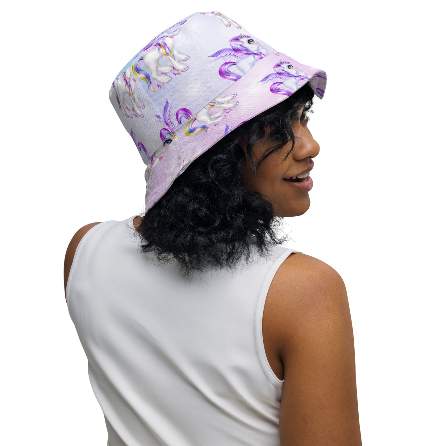 Unicorn Pink Purple Reversible Bucket Hat