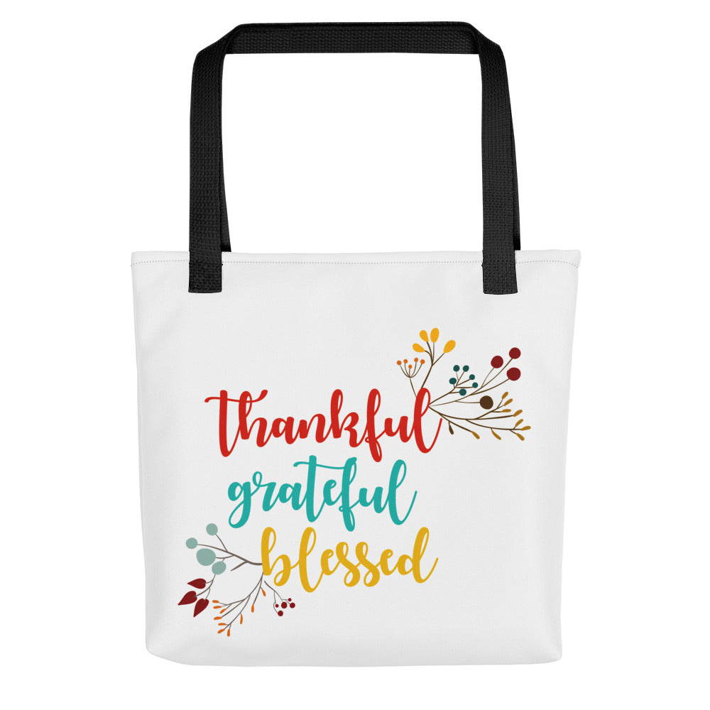 Thankful Grateful Blessed Tote bag