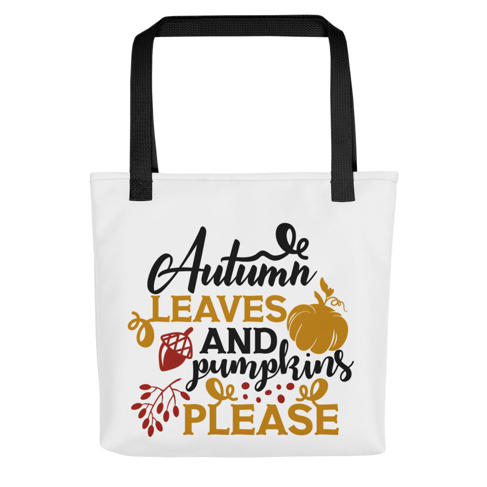 Autumn Leaves & Pumpkins Please Tote bag
