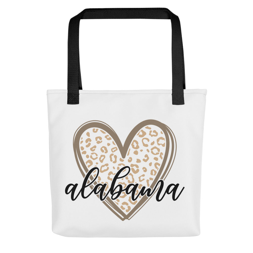 Alabama Leopard Heart Tote bag