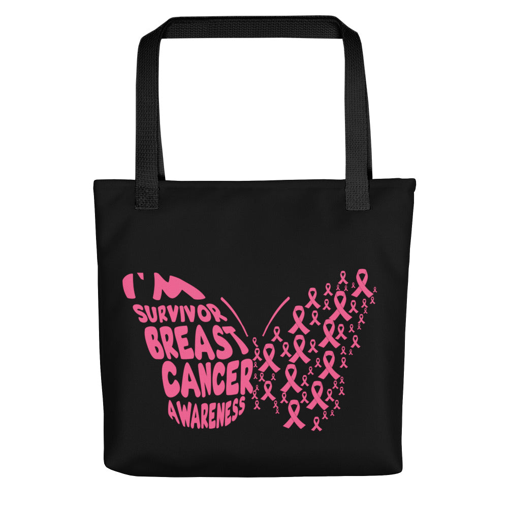 Breast Cancer Butterfly Tote bag
