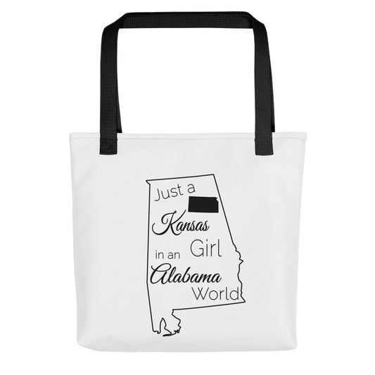 Just a Kansas Girl in an Alabama World Tote bag