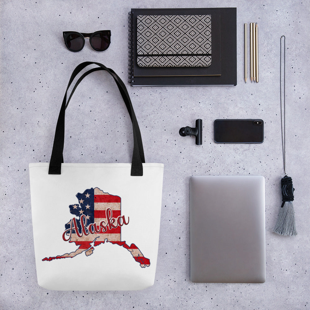 Alaska US Flag Tote Bag