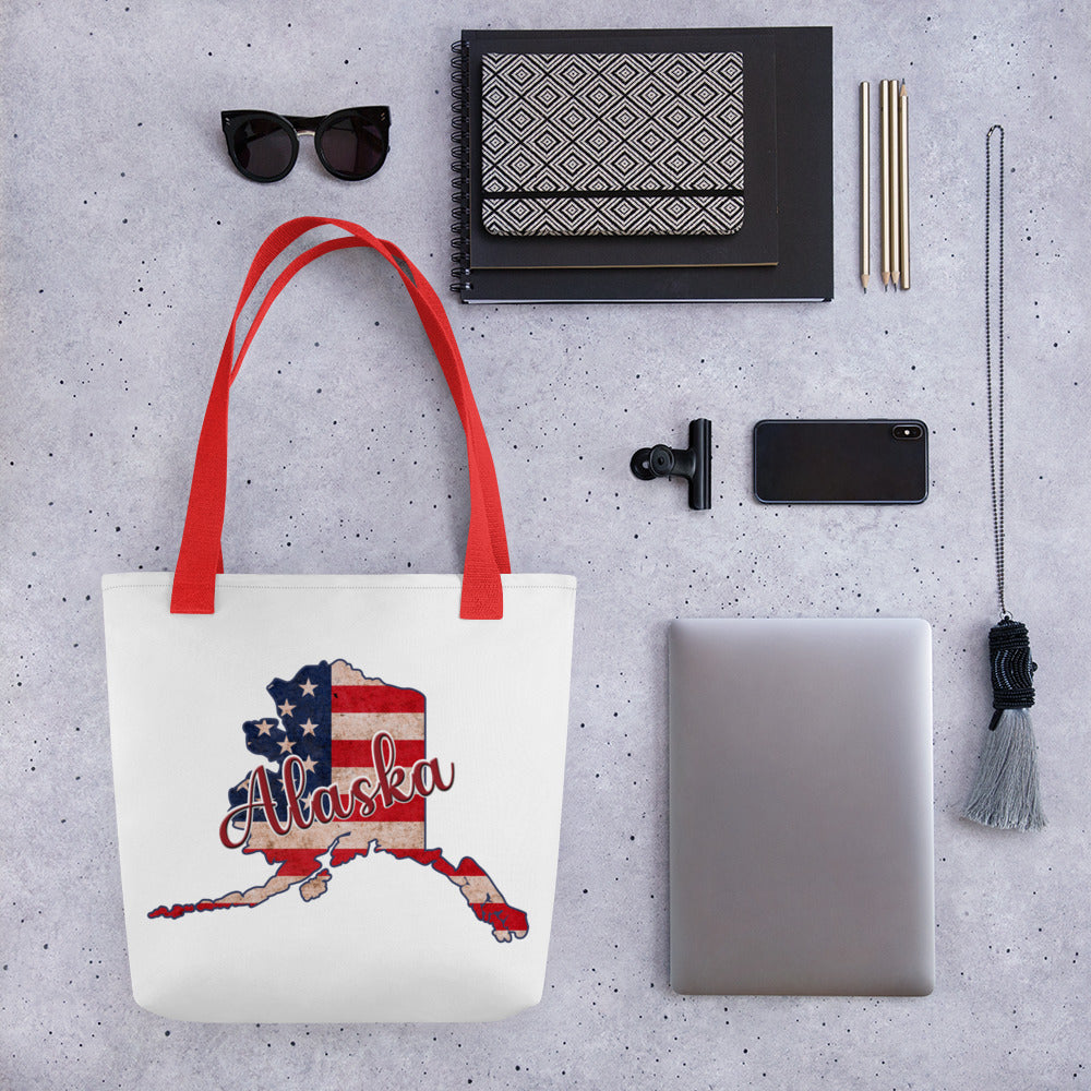 Alaska US Flag Tote Bag