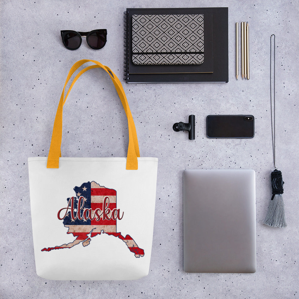 Alaska US Flag Tote Bag