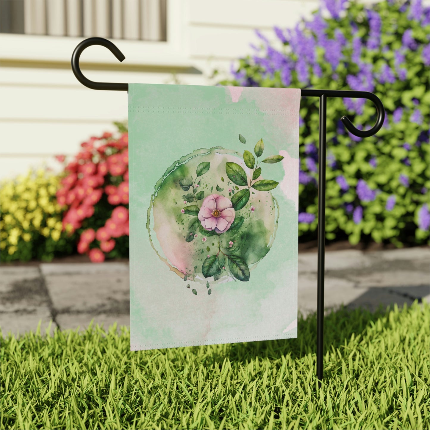 Spring Flower Garden & House Banner