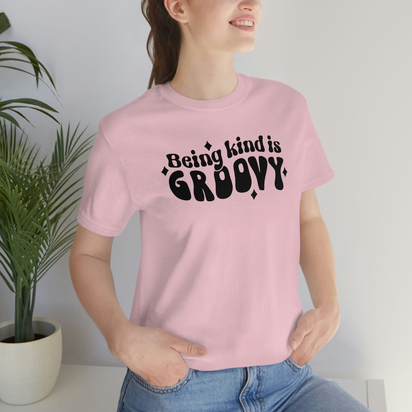 Being Kind is Groovy Unisex Jersey Short Sleeve Tee