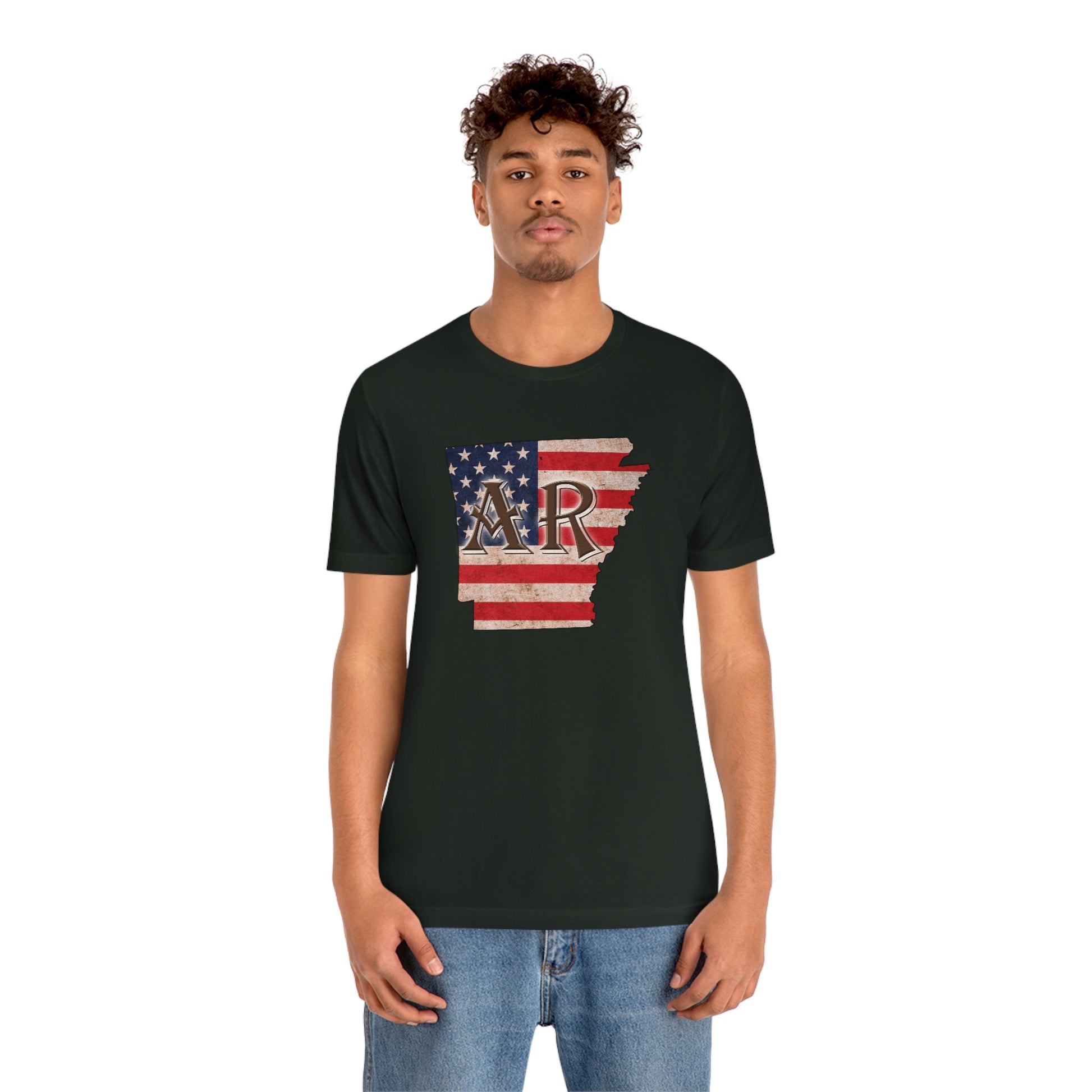 Arkansas AR US Flag Unisex Jersey Short Sleeve Tee Tshirt T-shirt