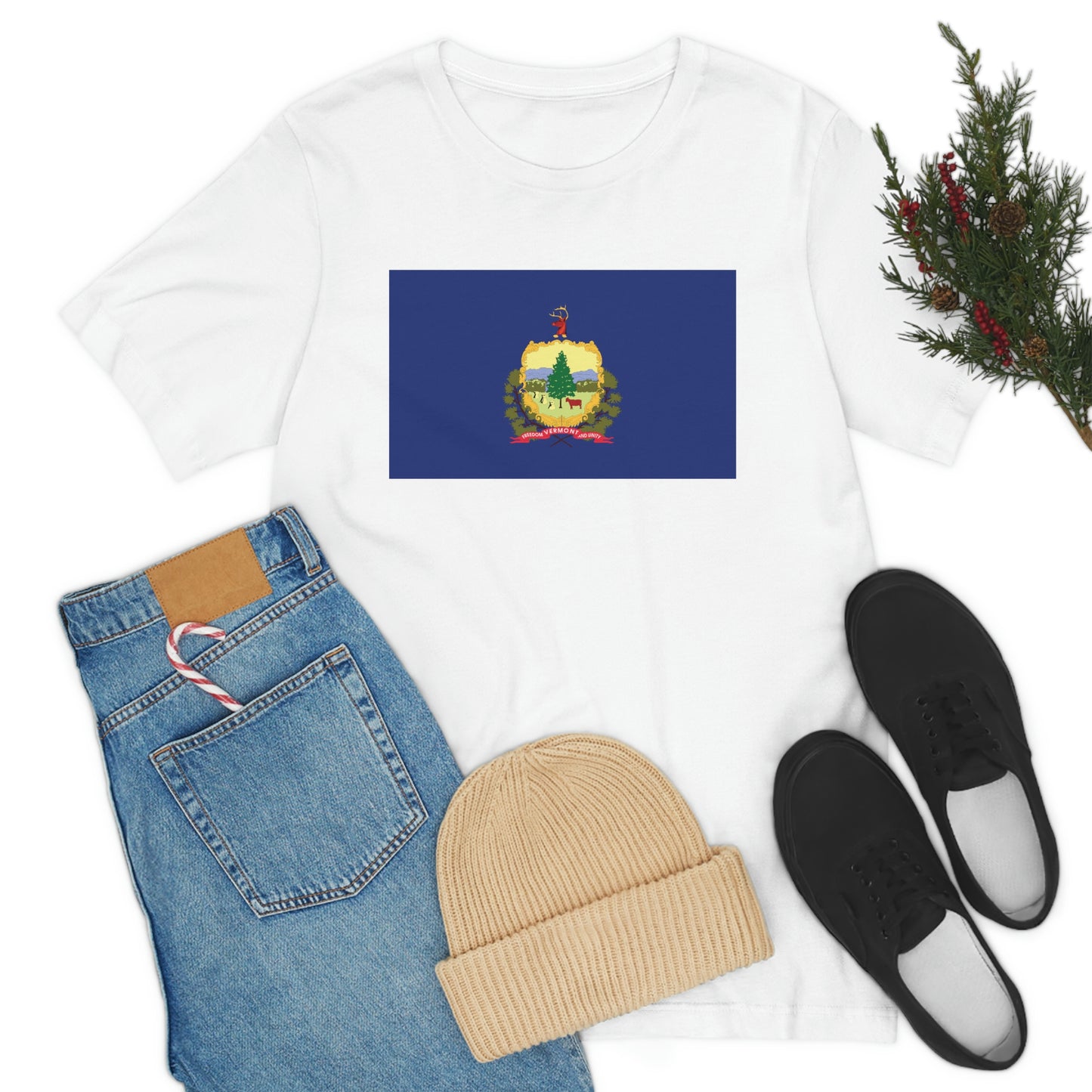 Vermont Flag Unisex Jersey Short Sleeve Tee Tshirt T-shirt