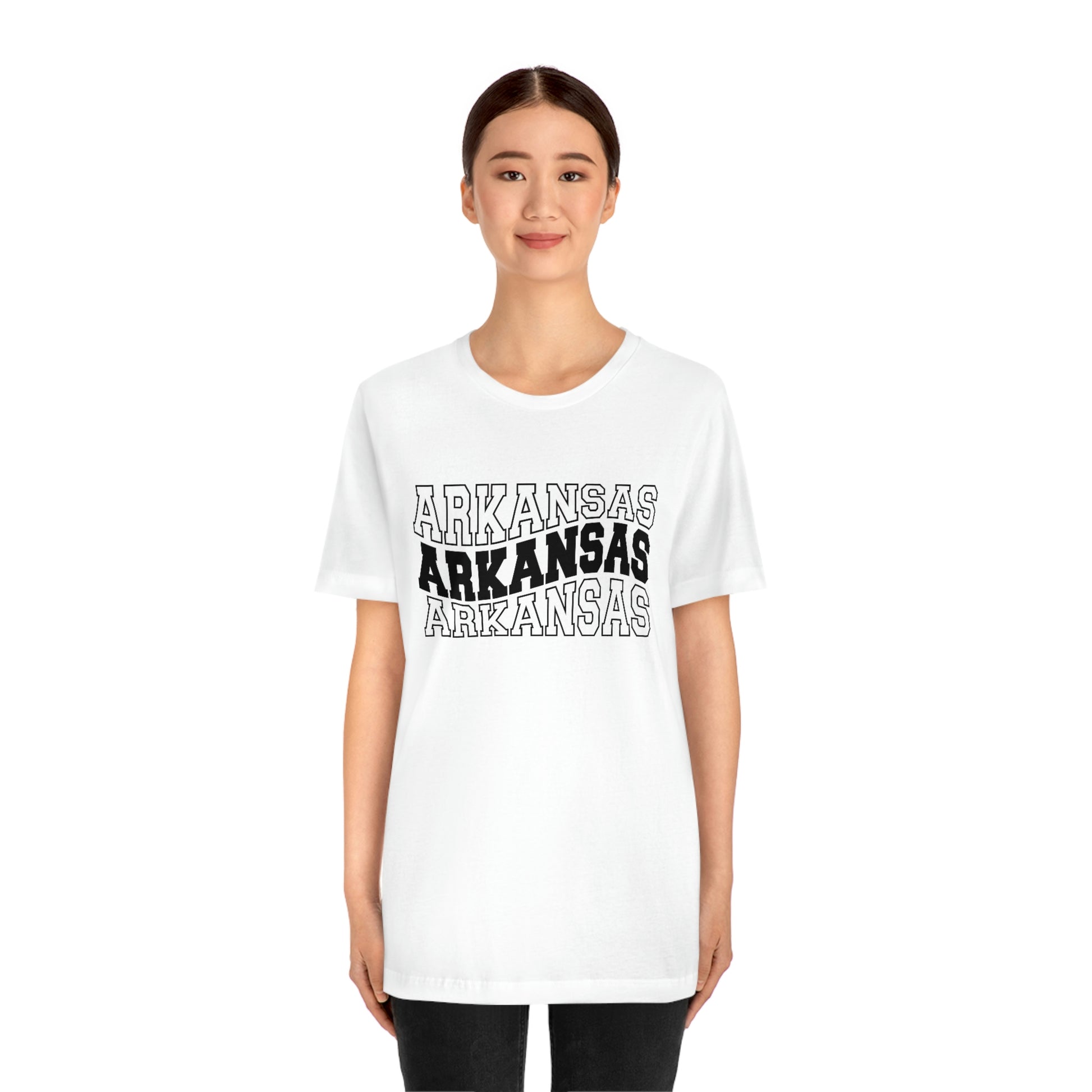 Arkansas Varsity Letters Wavy Unisex Jersey Short Sleeve Tee Tshirt T-shirt