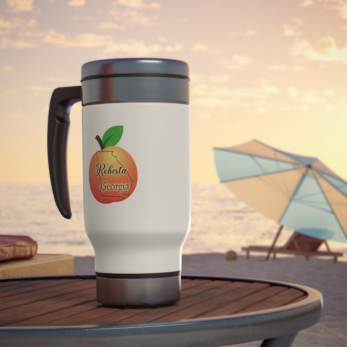 Roberta Georgia Stainless Steel Travel Mug with Handle, 14oz
