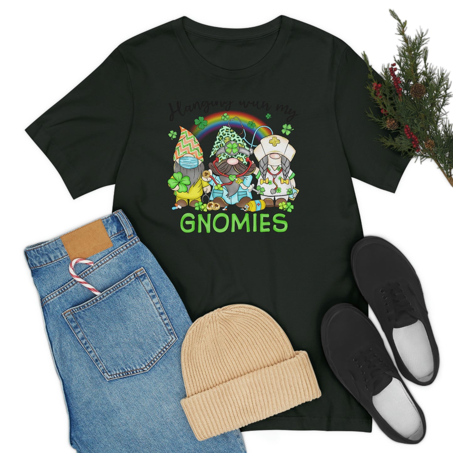 Hanging With My Gnomies St. Patrick's Day Unisex Jersey Short Sleeve Tee