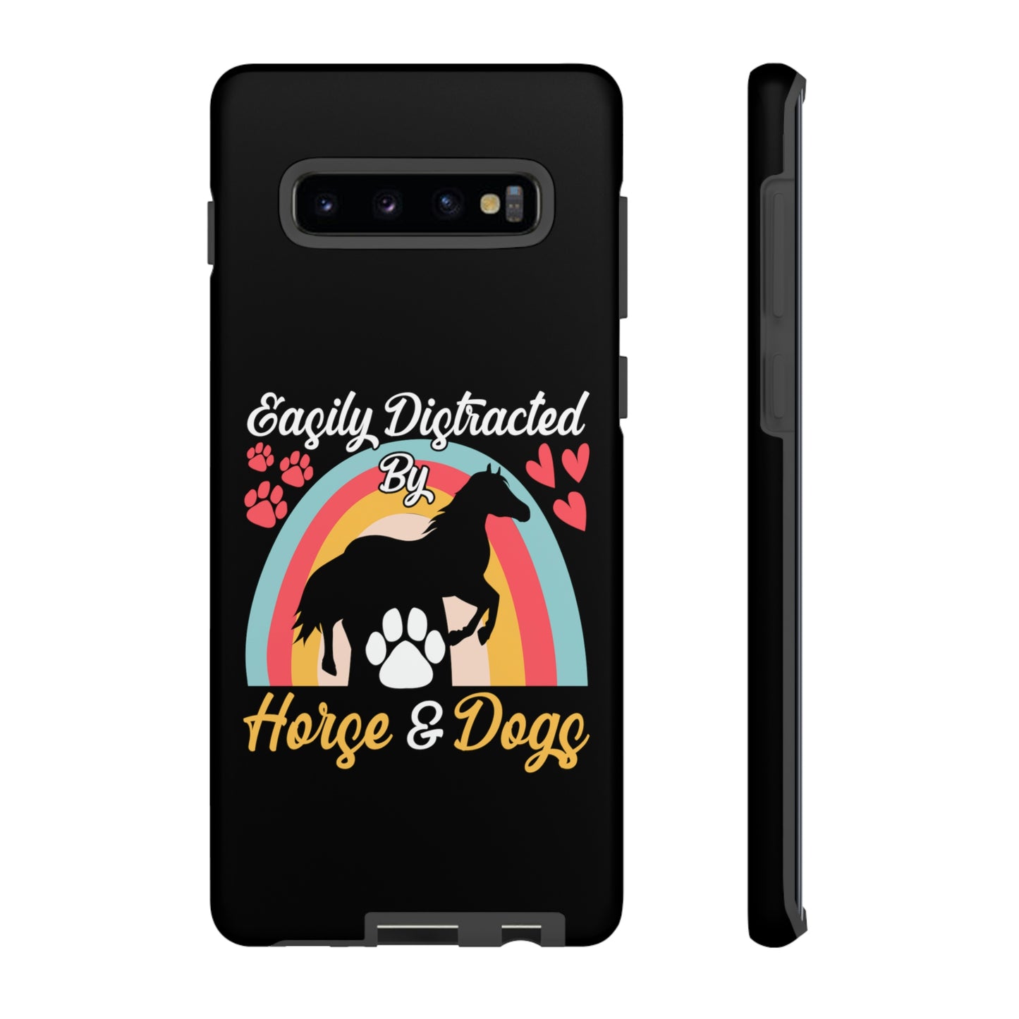 Easily Distracted by Horse & Dogs Tough Cases