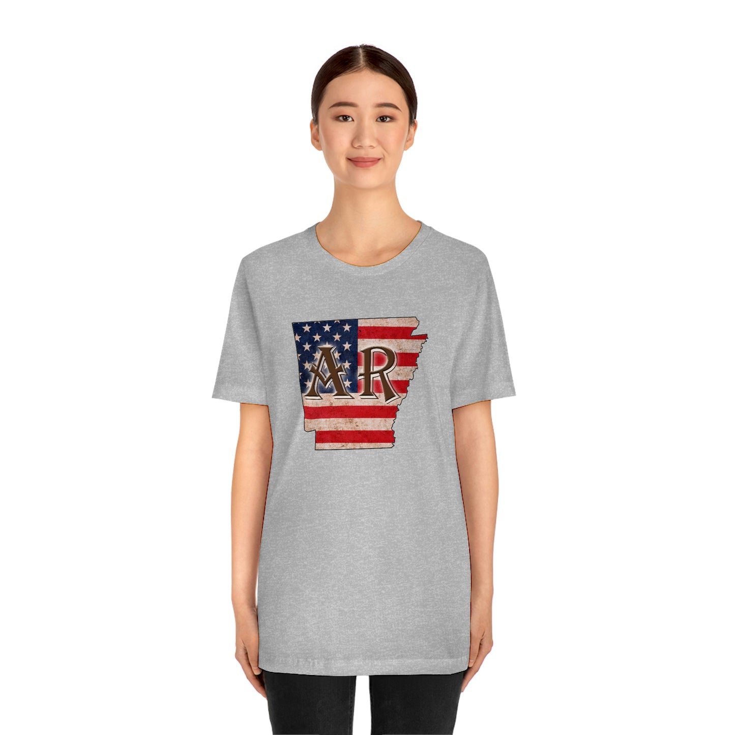 Arkansas AR US Flag Unisex Jersey Short Sleeve Tee Tshirt T-shirt