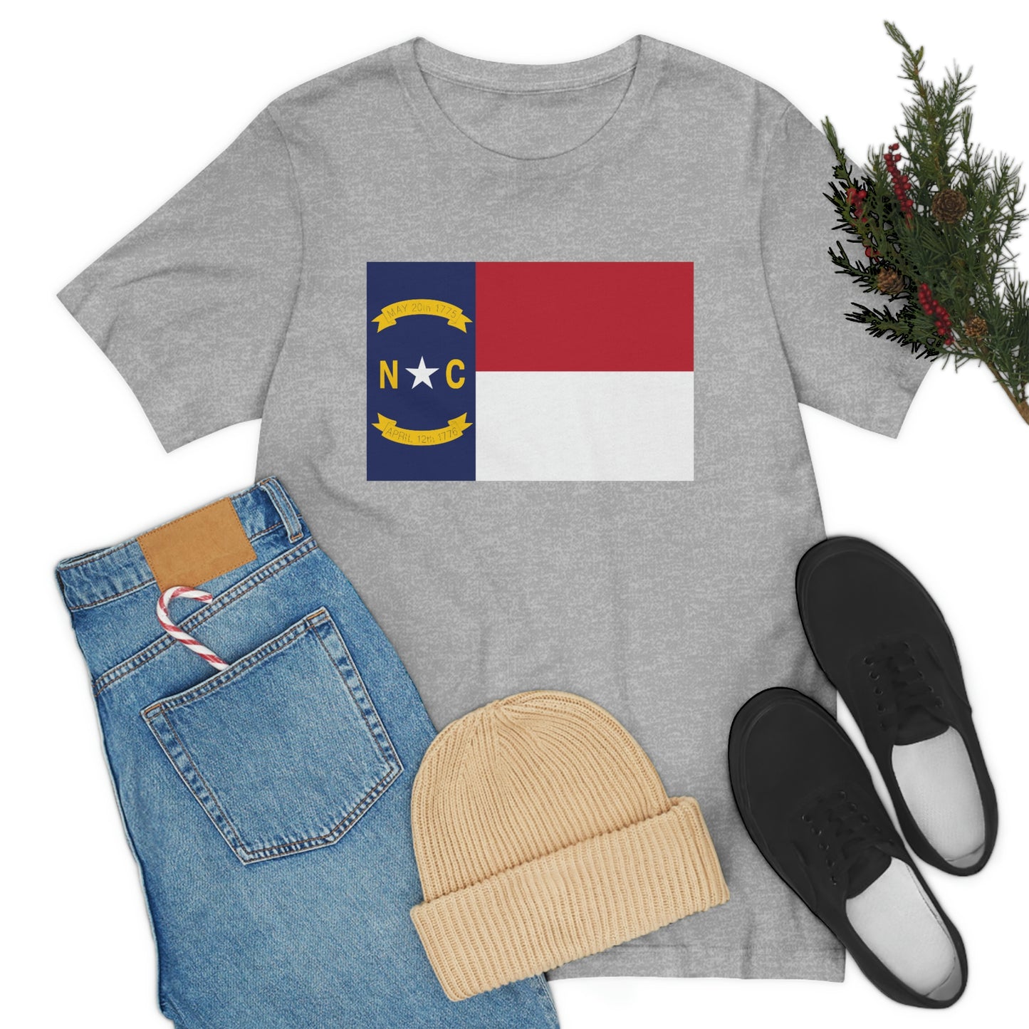 North Carolina Flag Unisex Jersey Short Sleeve Tee Tshirt T-shirt