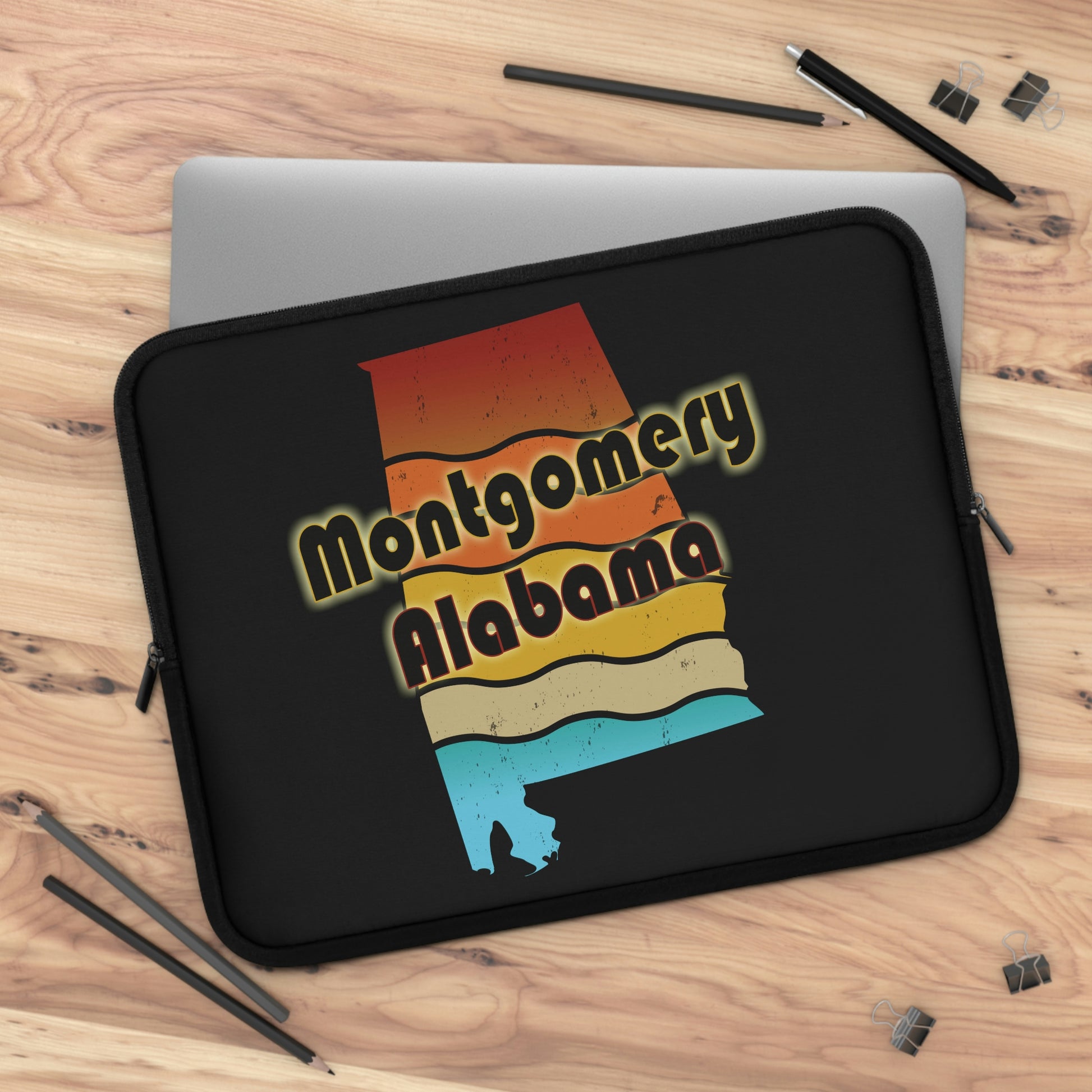 Montgomery Alabama Retro Sunset Laptop Sleeve