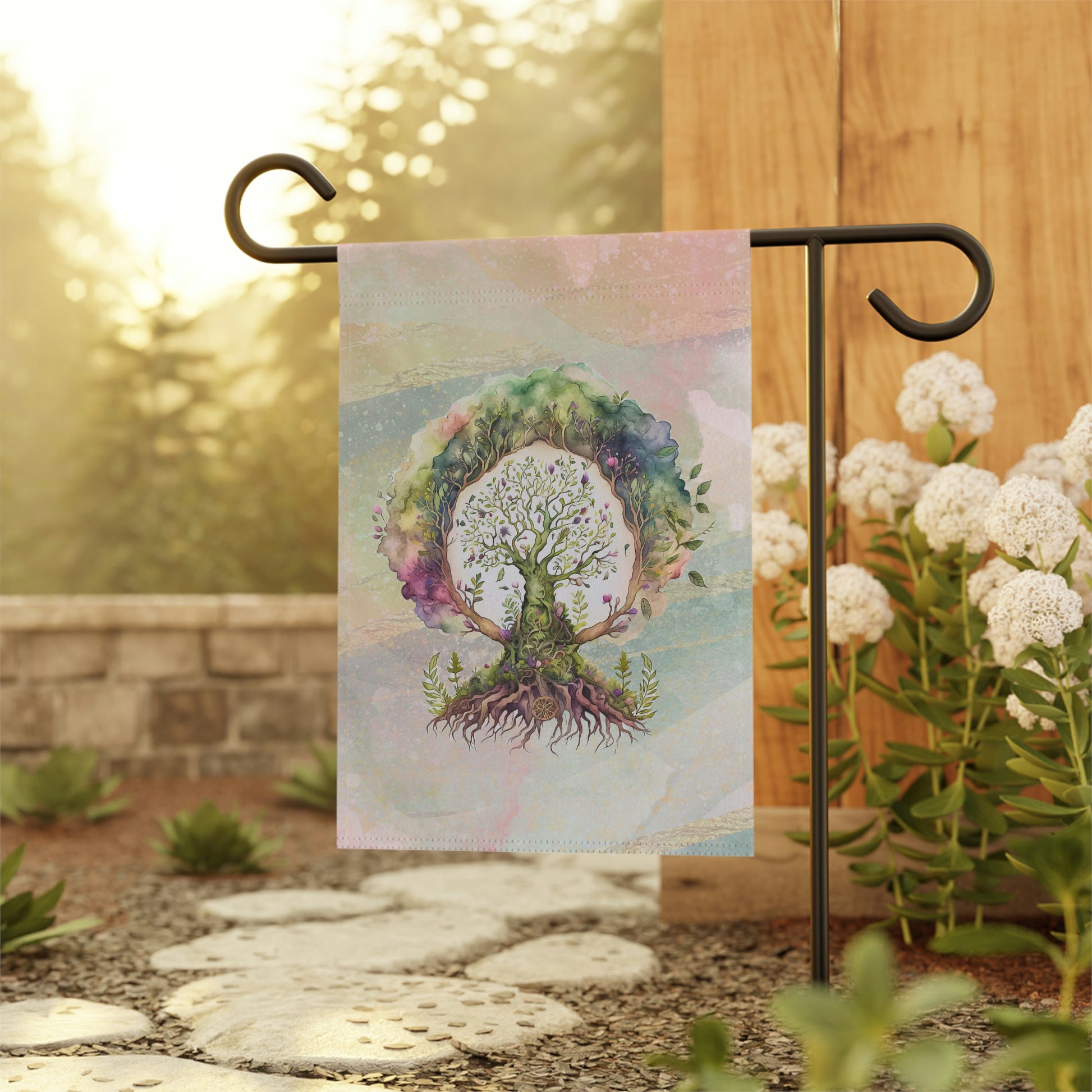 Spring Tree of Life  Watercolor Garden & House Banner