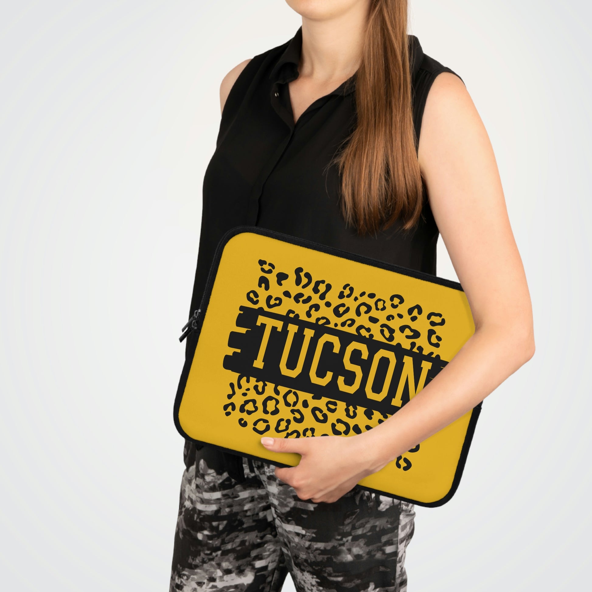 Tucson Arizona Leopard Print Background Laptop Sleeve