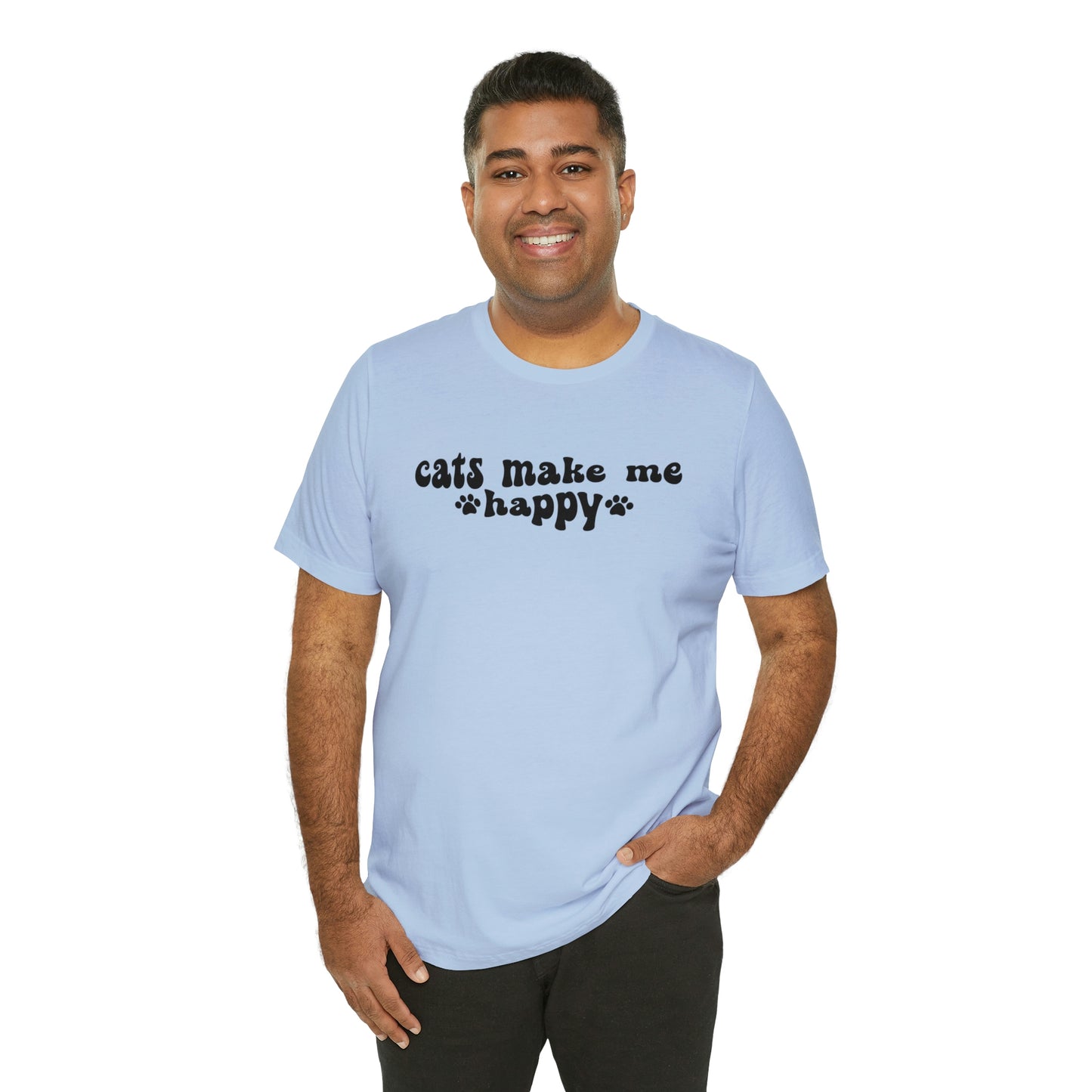 Cats Make Me Happy Short Sleeve T-shirt